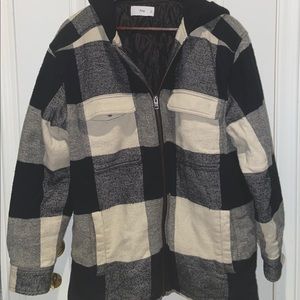 TNA plaid coat